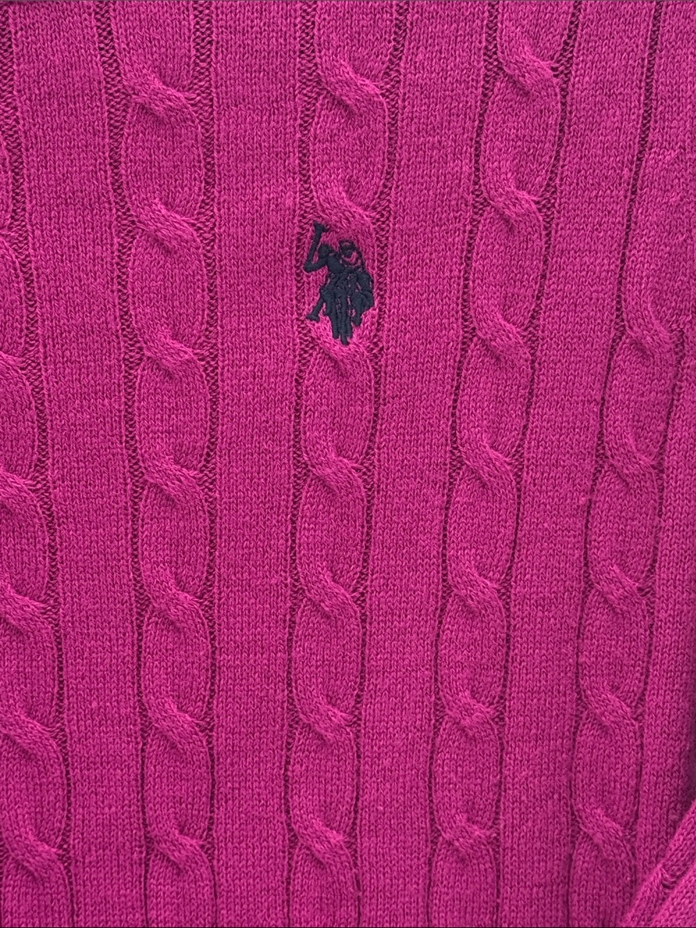 U.S. Polo Assn. Cable Crew Sweater - Raspberry Pink - Picture 2 of 12